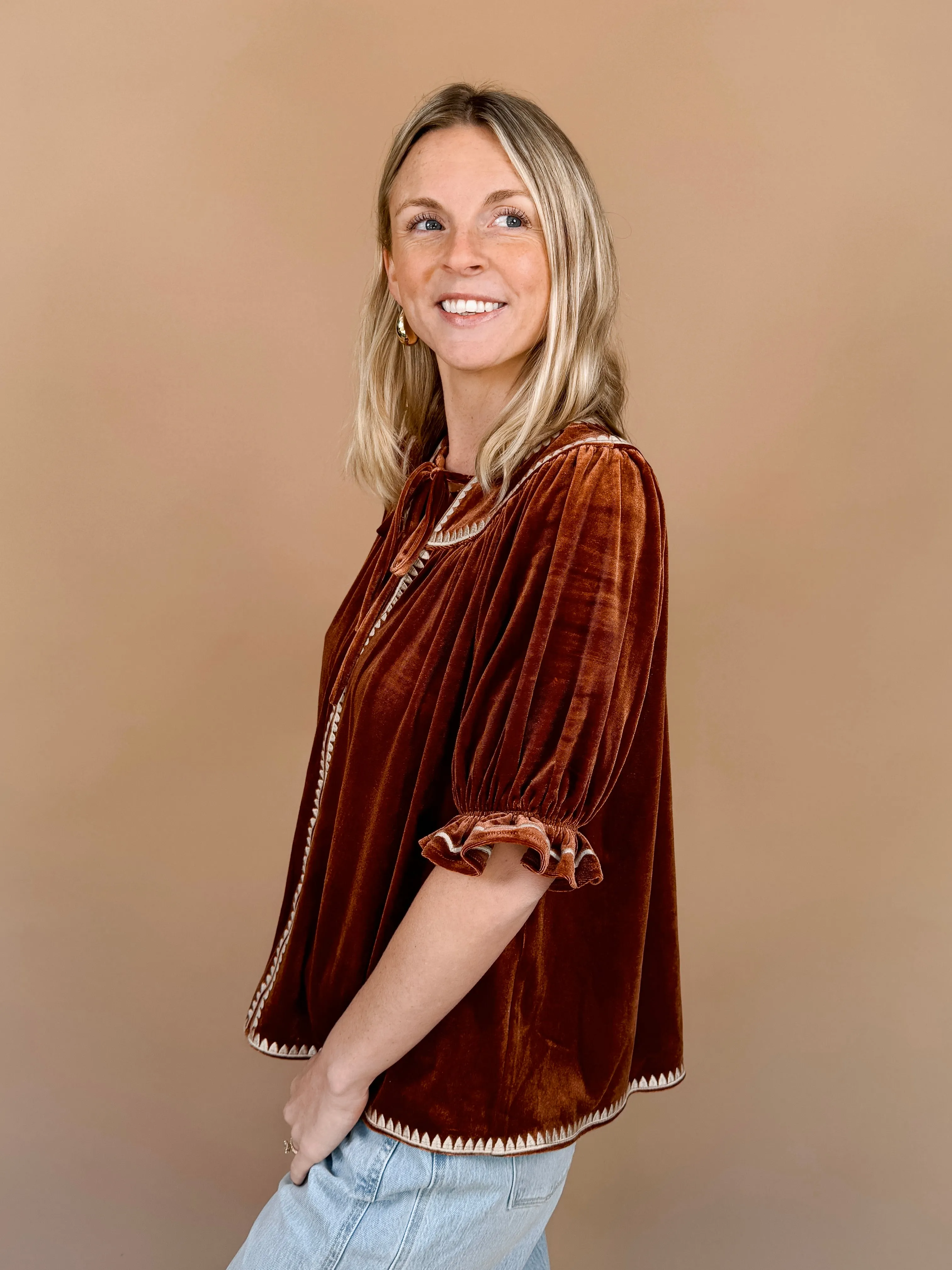 Heather Velvet Blouse