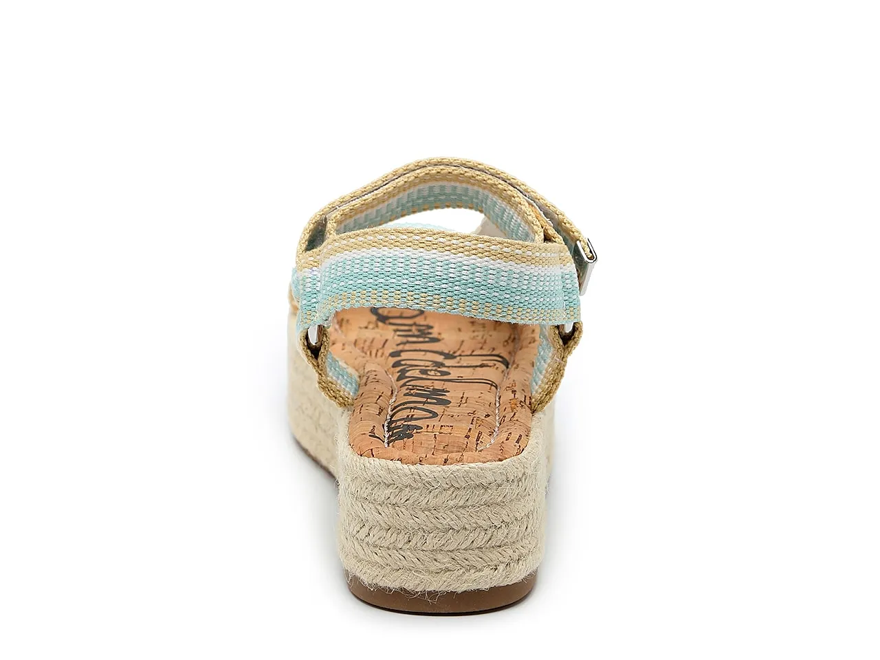 Sam Edelman Artica Woven Flatform Espadrilles Sandal Aqua Blue Wedge Platforms